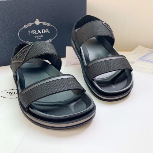 Prada Men Shoes Slippers Summer Beach Slide Luxury Brand Sandals with Original Box
