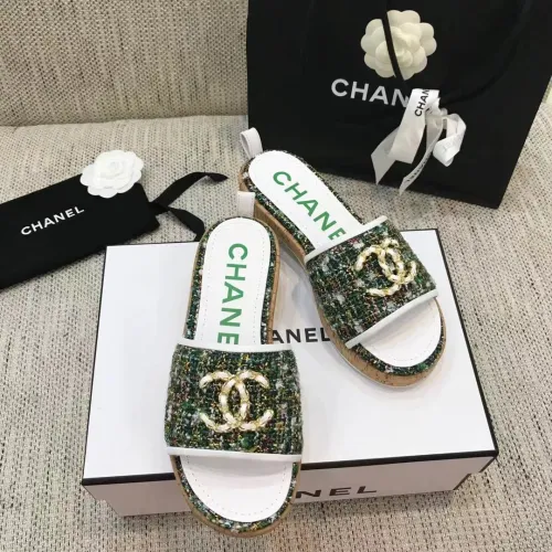 Chanel Womens Shoes Mules Tweed