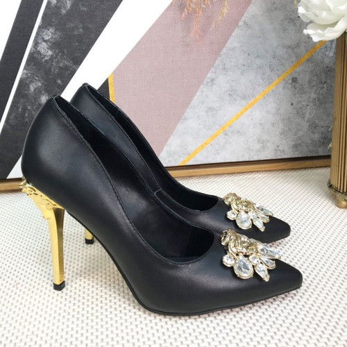 Versace Brand Womens Sandals Shoes Leather Big Size LA MEDUSA PATENT SAFETY PIN LEATHER PUMPS High Heel Design Luxury Brand Sandals for Women