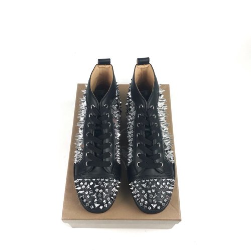 Christian Louboutin Mens Shoes Luxury Brand Red Bottom Design Louis Junior Spikes Flat with Original Box CL sneakers