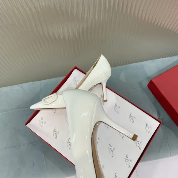 Valentino Women Shoes Mule Flip Flop Sandals VLOGO SIGNATURE CALFSKIN PUMP 80MM Luxury Brand with Original Box