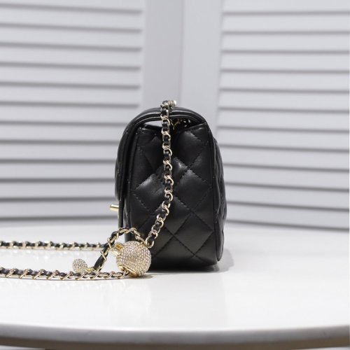 Chanel Womens Bags Crossbody Bag Flap Bag Lambskin & Gold-Tone Metal Black