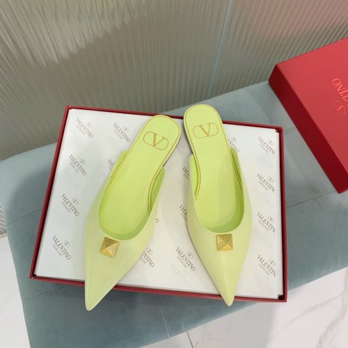Valentino Women Shoes Mule Flip Flop Sandals ROMAN STUD FLAT MULE IN CALFSKIN with Original Box Luxury Brand