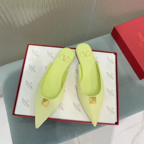 Valentino Women Shoes Mule Flip Flop Sandals ROMAN STUD FLAT MULE IN CALFSKIN with Original Box Luxury Brand