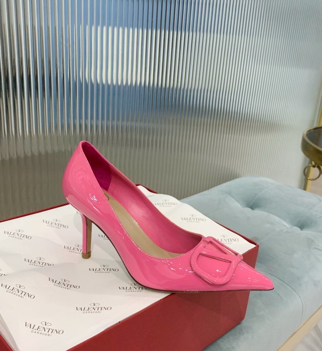 Valentino Women Shoes Mule Flip Flop Sandals VLOGO SIGNATURE CALFSKIN PUMP 80MM Luxury Brand with Original Box