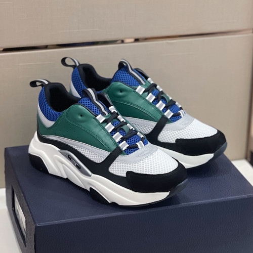 Dior Mens Shoes Sneakers Luxury Brand Breathable Design B22 SNEAKER Technical Mesh with Smooth Calfskin