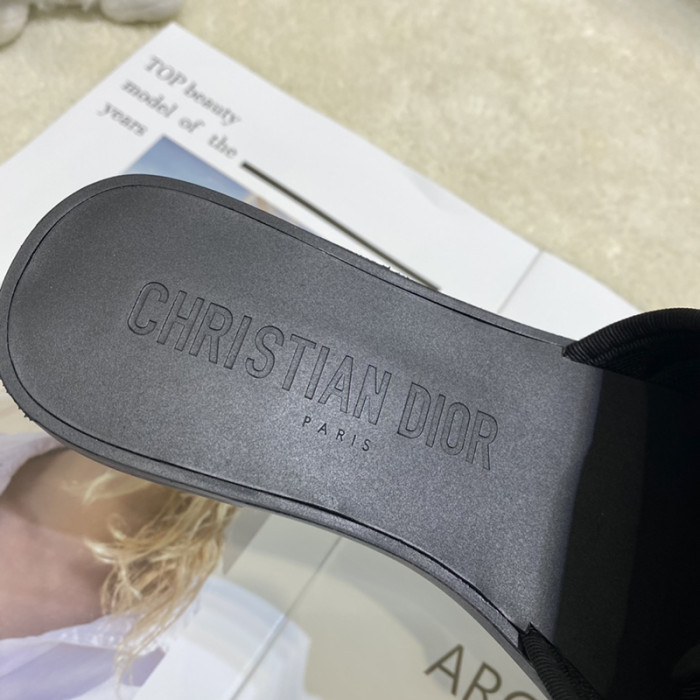 Dior Womens Shoes Sandals Slippers Slide Luxury Brand DIO(R)EVOLUTION SLIDE Shiny Technical Fabric with Dior Oblique Print with Original Box