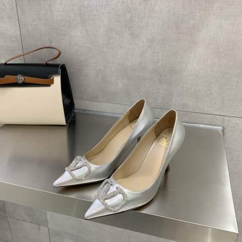 Valentino Women Shoes Mule Flip Flop Sandals VLOGO SIGNATURE CALFSKIN PUMP 80MM Luxury Brand with Original Box