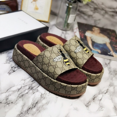 Gucci Mens Shoes Sandals Slides Slippers Luxury Brand Thick Sole Design with Original Box