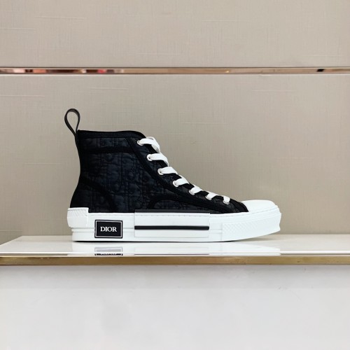 Dior Mens Shoes Sneakers Casual Luxury Brand B23 HIGH-TOP SNEAKER Dior Oblique Canvas with Original Box 3SH118ZMK_H761