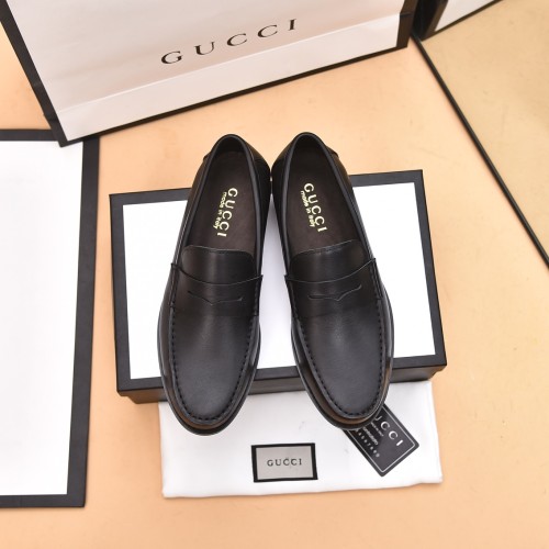Gucci Mens Shoes Leather Design Luxury Brand Business Dress Shoes for Men with Original Box