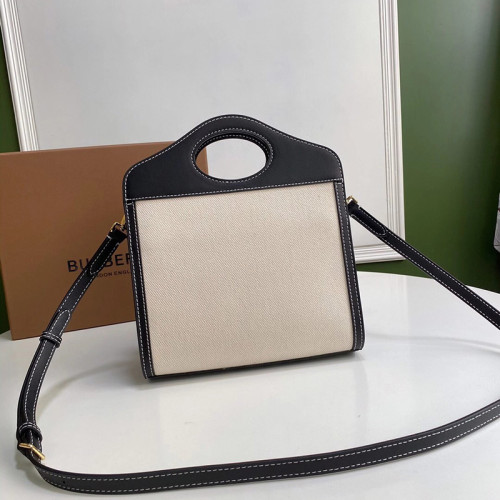 Burberry Womens Bag Mini Logo Graphic Canvas and Leather Pocket Bag