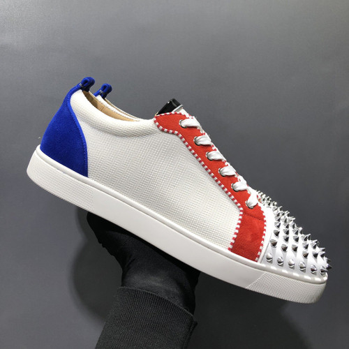 Christian Louboutin Mens Shoes Luxury Brand Red Bottom Design Louis Junior Spikes Flat with Original Box CL sneakers