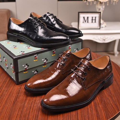 Gucci Mens Shoes Leather Design Luxury Brand Business Dress Shoes for Men with Original Box