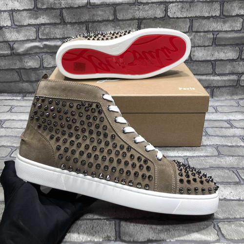 Christian Louboutin Mens Shoes Luxury Brand Red Bottom Design Louis Junior Spikes Flat with Original Box CL sneakers
