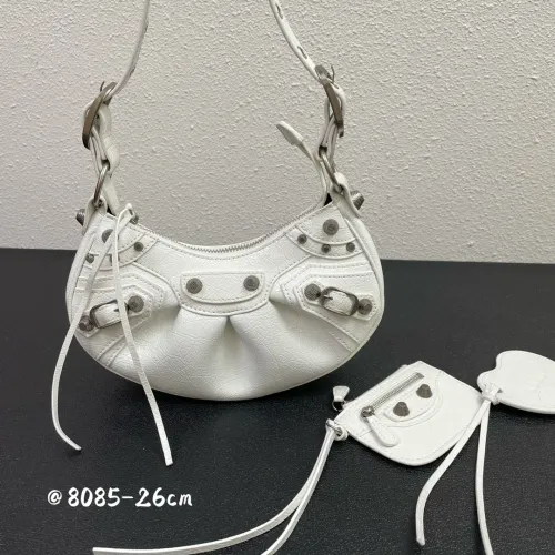 Balenciaga Le Cagole Womens Bags Luxury Brand Balenciaga WOMEN'S LE CAGOLE XS SHOULDER BAG IN WHITE