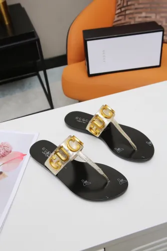 Gucci Womens Shoes Sandals Casual Design Luxury Brand Classic Leather thong sandal with Double G ‎497444 A3N00 1000 with Original Box