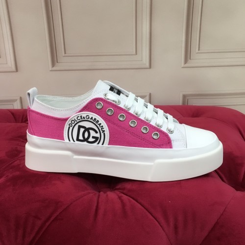 Dolce & Gabbana Mens Shoes Sneakers Rubber Sole Luxury Brand Two-tone canvas Portofino Light low-top sneakers with DG logo Men Casual Shoes with Original Box