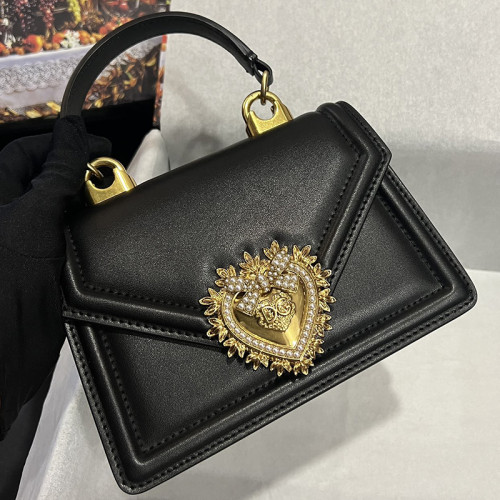 Dolce&Gabbana Womens Bags Handbags Luxury Brand Runaway Small smooth calfskin Devotion bag 19 x 13 x 4.5 cm