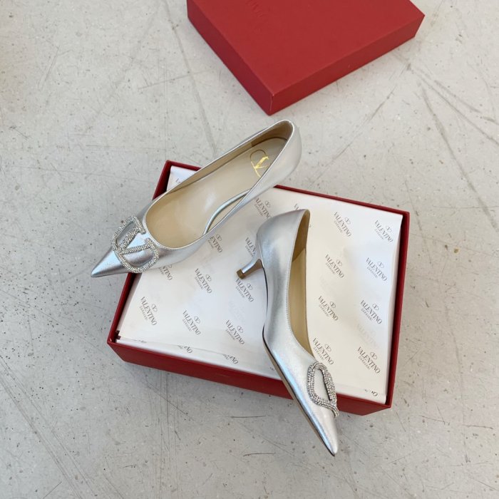 Valentino Women Shoes Mule Flip Flop Sandals VLOGO SIGNATURE CALFSKIN PUMP 45MM / 1.8 IN. with Original Box