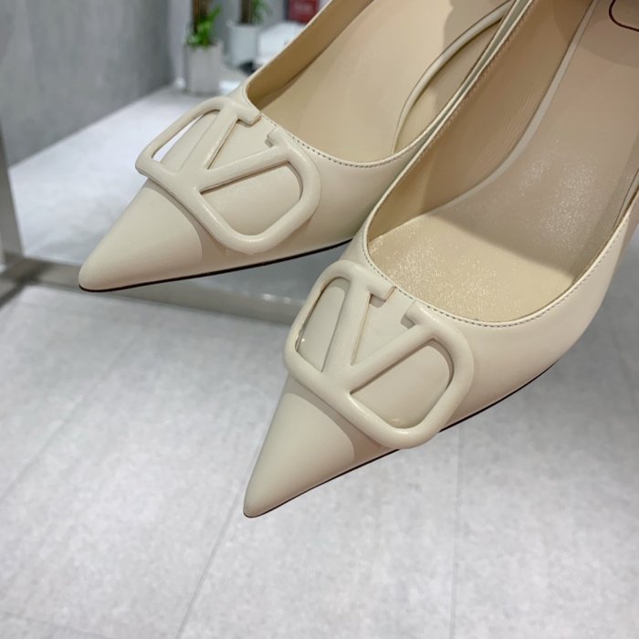 Valentino Women Shoes Mule Flip Flop Sandals VLOGO SIGNATURE CALFSKIN PUMP 80MM Luxury Brand with Original Box