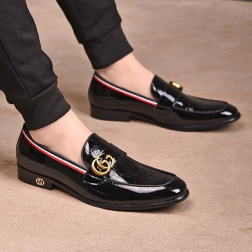 Gucci Mens Shoes Leather Design Luxury Brand Business Dress Shoes for Men with Original Box