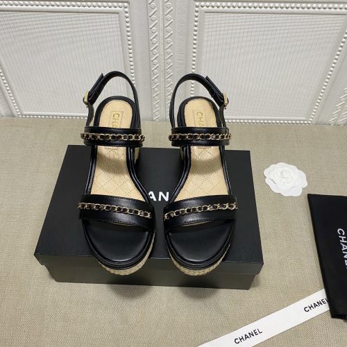 Chanel Womens Shoes Fashion Pumps Wedge Sandals