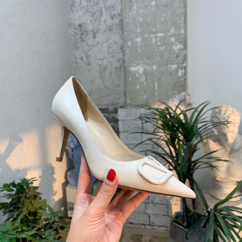 Valentino Women Shoes Mule Flip Flop Sandals VLOGO SIGNATURE CALFSKIN PUMP 80MM Luxury Brand with Original Box