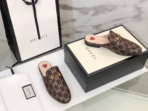 Gucci Womens Shoes Casual Loafers Design Luxury Brand Leather Women's jumbo GG Princetown slipper with Original Box 475094 UKO60 2588