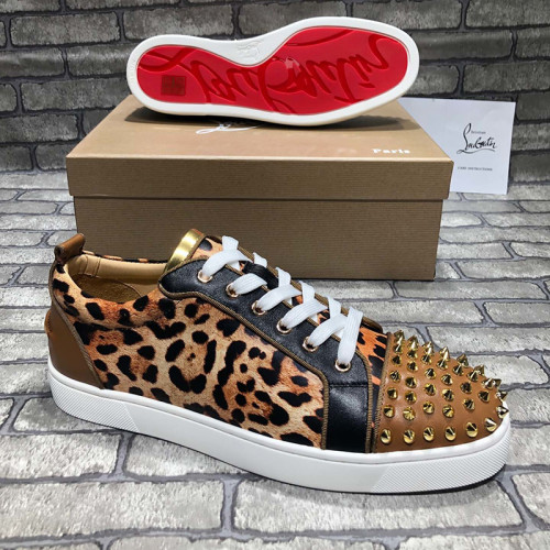 Christian Louboutin Mens Shoes Luxury Brand Red Bottom Design Louis Junior Spikes Flat with Original Box CL sneakers