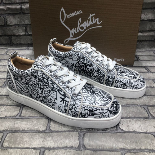 Christian Louboutin Mens Shoes Luxury Brand Red Bottom Design Louis Junior Spikes Flat with Original Box CL sneakers