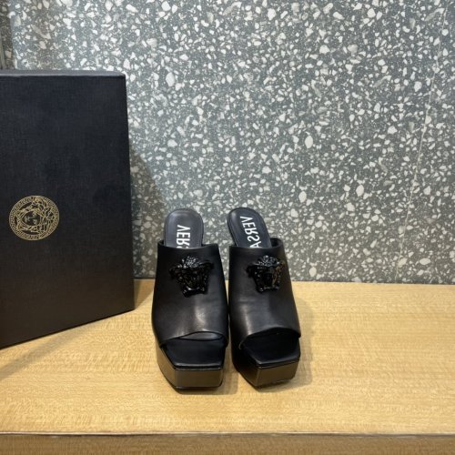 Versace Brand Womens Sandals Shoes Pumps Leather Big Size LA MEDUSA LEATHER PUMPS Design Luxury Brand Sandals for Women
