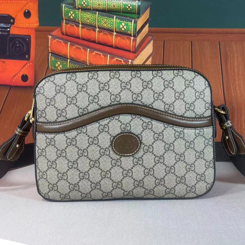 Gucci Womens Mens Bags Shoulder Messenger Bag Luxury Brand Gucci Messenger bag with Interlocking G in GG Supreme with Original Box 675891 92THG 8563