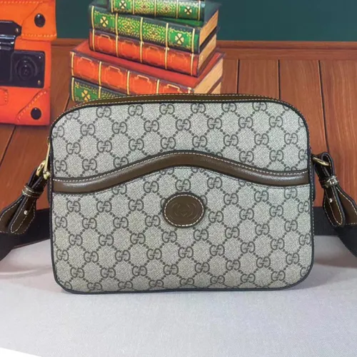 Gucci Womens Mens Bags Shoulder Messenger Bag Luxury Brand Gucci Messenger bag with Interlocking G in GG Supreme with Original Box 675891 92THG 8563