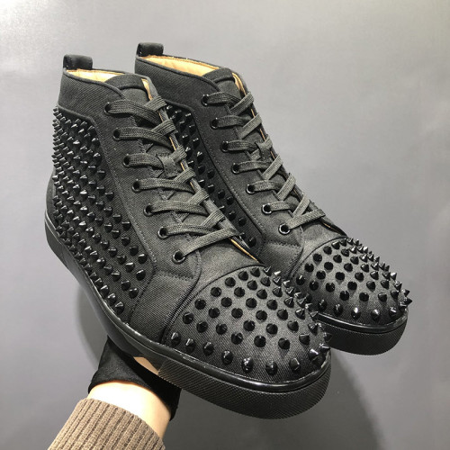 Christian Louboutin Mens Shoes Luxury Brand Red Bottom Design Louis Junior Spikes Flat with Original Box CL sneakers