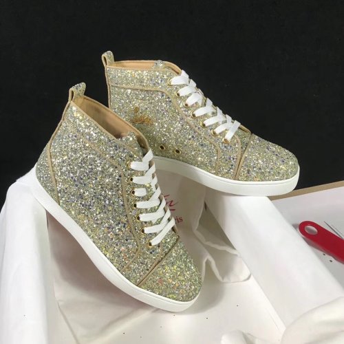 Christian Louboutin Mens Shoes Luxury Brand Red Bottom Design Louis Junior Spikes Flat with Original Box CL sneakers