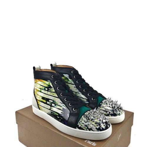 Christian Louboutin Mens Shoes Luxury Brand Red Bottom Design Louis Junior Spikes Flat with Original Box CL sneakers
