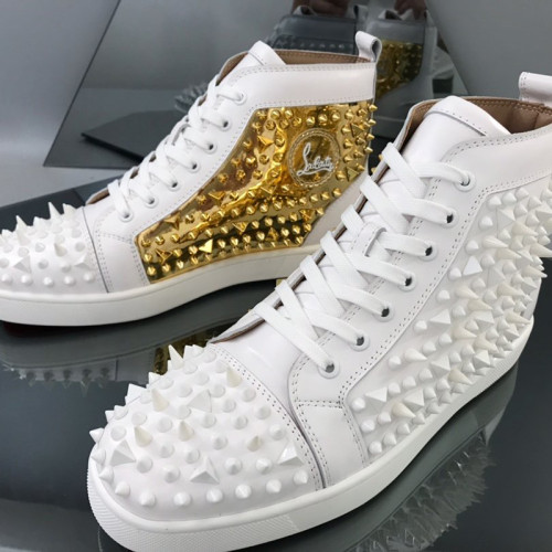 Christian Louboutin Mens Shoes Luxury Brand Red Bottom Design Louis Junior Spikes Flat with Original Box CL sneakers