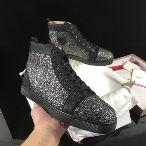 Christian Louboutin Mens Shoes Luxury Brand Red Bottom Design Louis Junior Spikes Flat with Original Box CL sneakers