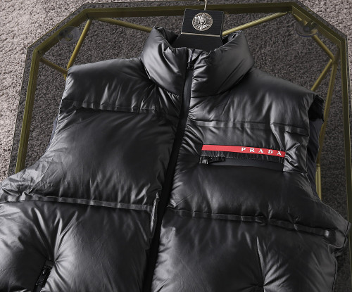 Prada Mens Womens Winter Windprood Down Jackets Keep Warm 90% White Duck Down