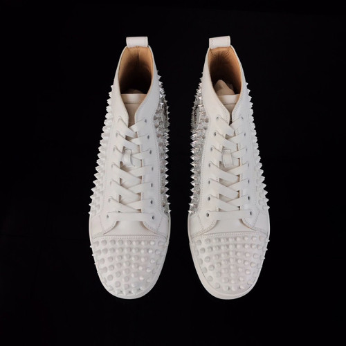 Christian Louboutin Mens Shoes Luxury Brand Red Bottom Design Louis Junior Spikes Flat with Original Box CL sneakers