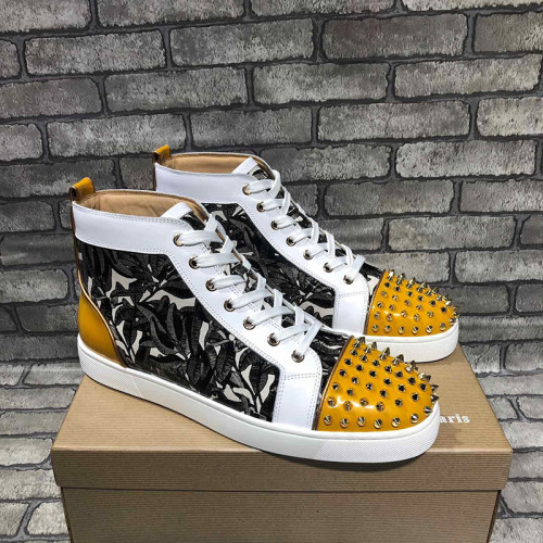 Christian Louboutin Mens Shoes Luxury Brand Red Bottom Design Louis Junior Spikes Flat with Original Box CL sneakers