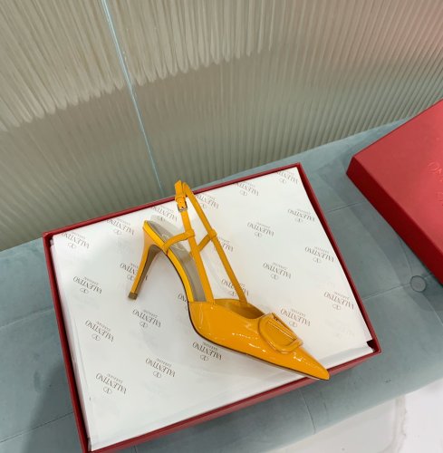 Valentino Women Shoes Mule Flip Flop Sandals VLOGO SIGNATURE CALFSKIN SLINGBACK PUMP 80 MM / 3.15 IN. with Original Box