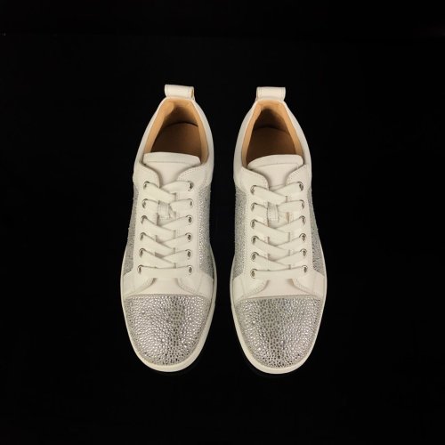 Christian Louboutin Mens Shoes Luxury Brand Red Bottom Design Louis Junior Spikes Flat with Original Box CL sneakers