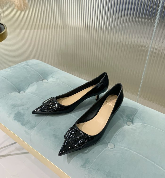 Valentino Women Shoes Mule Flip Flop Sandals VLOGO SIGNATURE CALFSKIN PUMP 45MM / 1.8 IN. Luxury Brand with Original Box