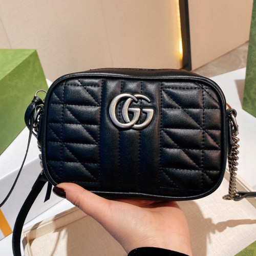 Gucci Womens Bags GG Marmont matelassé mini bag Gucci shoulder bag Luxury Brand with Original Box 634936 UM8BN 1000