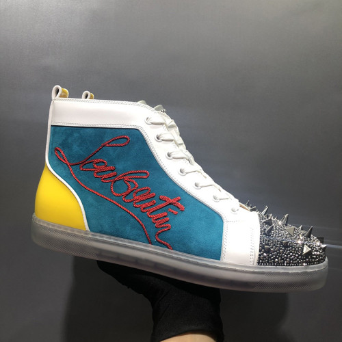 Christian Louboutin Mens Shoes Luxury Brand Red Bottom Design Louis Junior Spikes Flat with Original Box CL sneakers