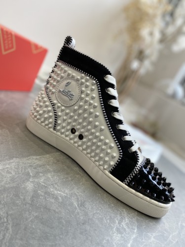 Christian Louboutin Mens Shoes Luxury Brand Red Bottom Design Louis Junior Spikes Flat with Original Box CL sneakers