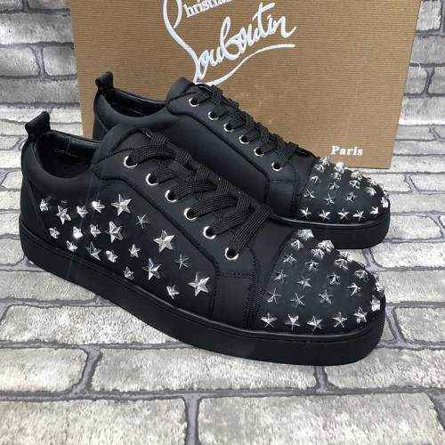 Christian Louboutin Mens Shoes Luxury Brand Red Bottom Design Louis Junior Spikes Flat with Original Box CL sneakers