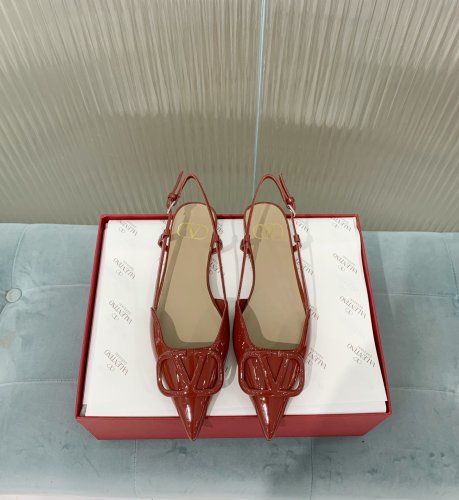 Valentino Women Shoes Mule Flip Flop Sandals VLOGO SIGNATURE CALFSKIN SLINGBACK PUMP Flat with Original Box Luxury Brand